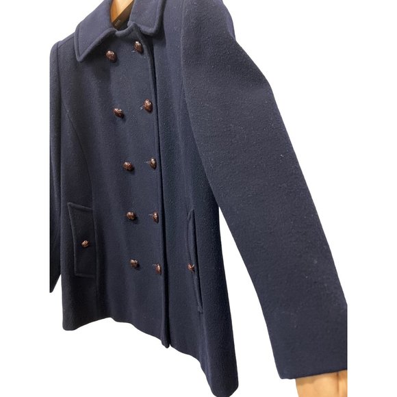 Mackintosh Authentic Peacoat Navy Blue Pure Wool Coat - Picture 3 of 9